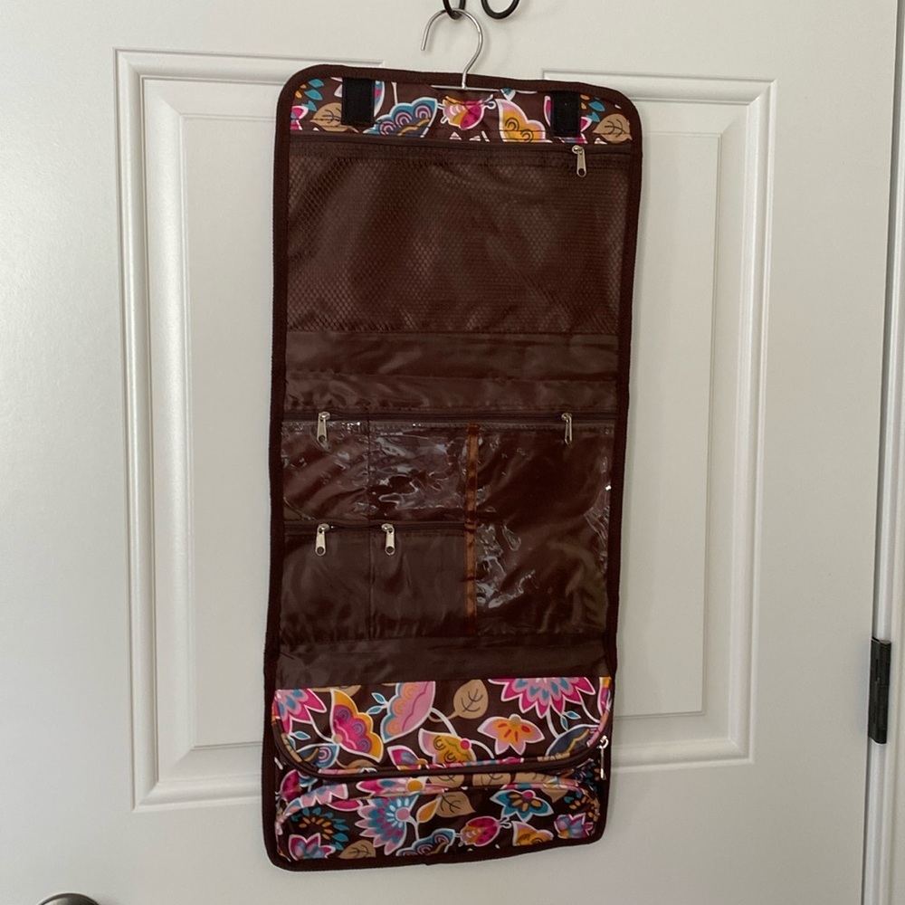 Reposh! Brown Floral Hanging Toiletry Organizer